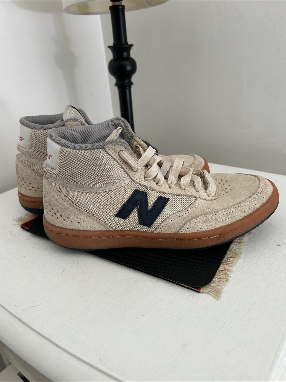 New Balance Navy and Brown Low-Top Sneakers
